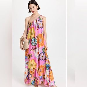 NWOT FarmRio Full Garden Pink Maxi Dress